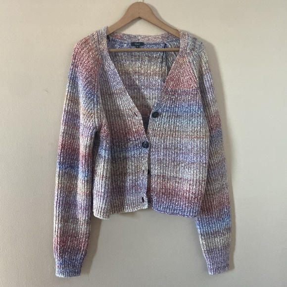 Rails -Josie Cardigan Amethyst Space Dye Multi Color Wool Blend Chunky Sweater - Picture 3 of 11